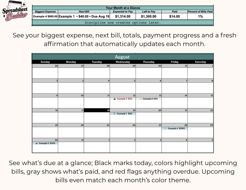 Bills, But Make It Cute! - Monthly Bill Tracker (2026-2028)