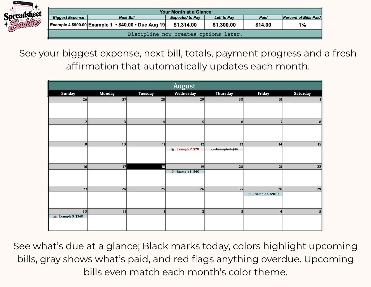 Bills, But Make It Cute! - Monthly Bill Tracker (2026-2028)