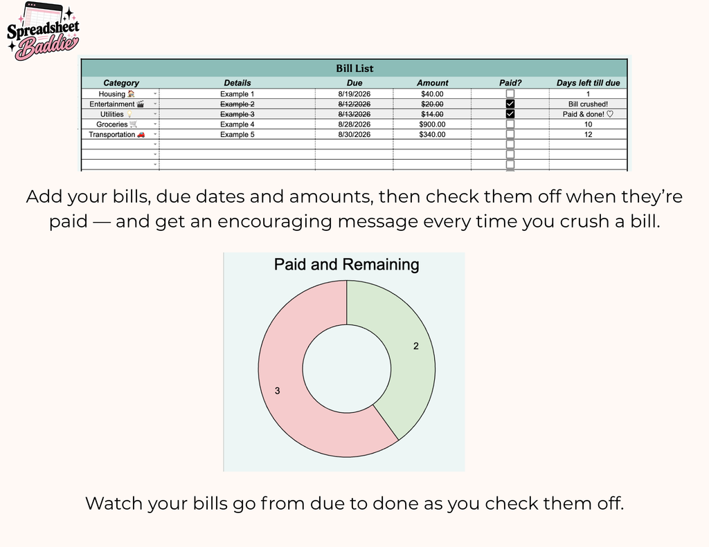 Bills, But Make It Cute! - Monthly Bill Tracker (2026-2028)