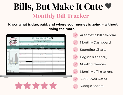 Bills, But Make It Cute! - Monthly Bill Tracker (2026-2028)